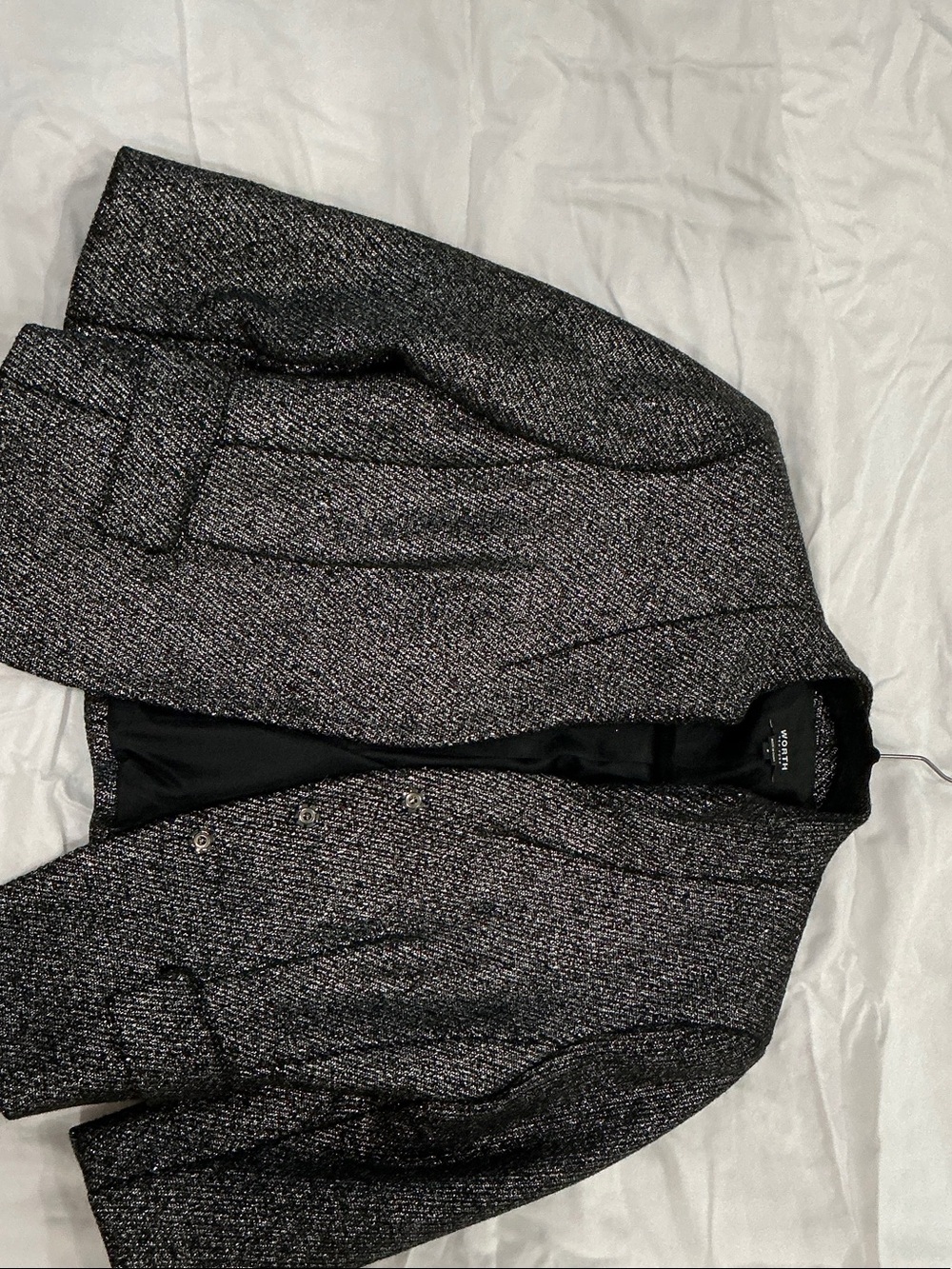 Worth Black and Silver Tweed Blazer